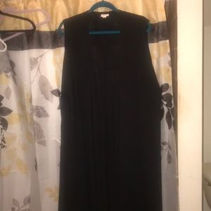 Lularoe Joy Black sleeveless duster vest size XL